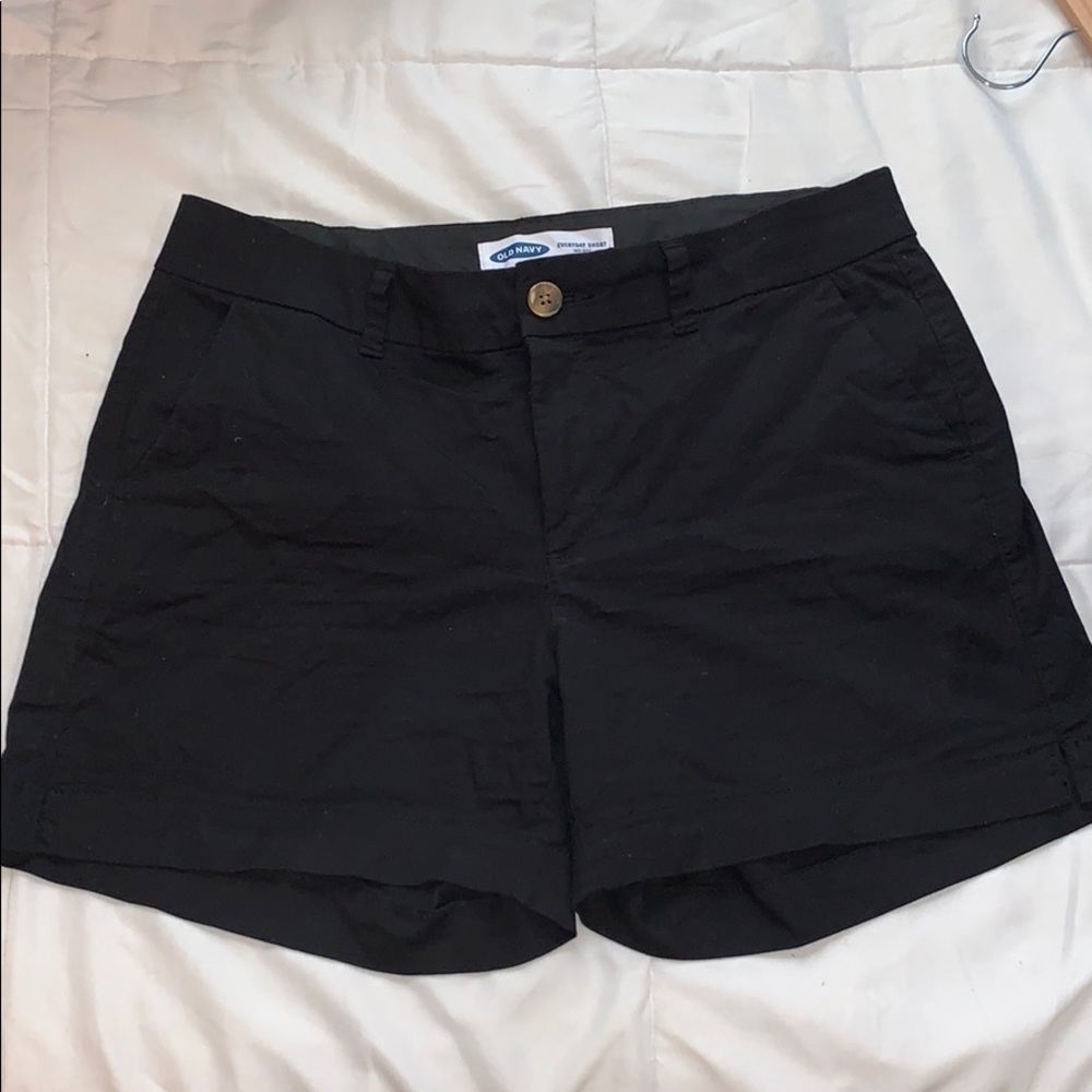 Black Mid Rise Shorts